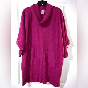 Just My size light weight, cowl neck, shawl sleeve sweater, magenta in size 4X